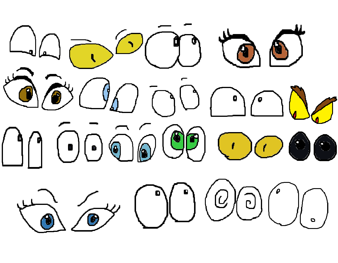 Free Vector Stock - Many sets of cartoon eyes, Different ...