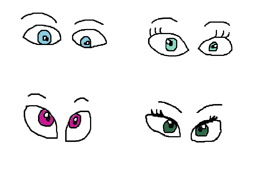 Cartoon Vector Stock - 4 sets of male and female kid children eyes (art ...