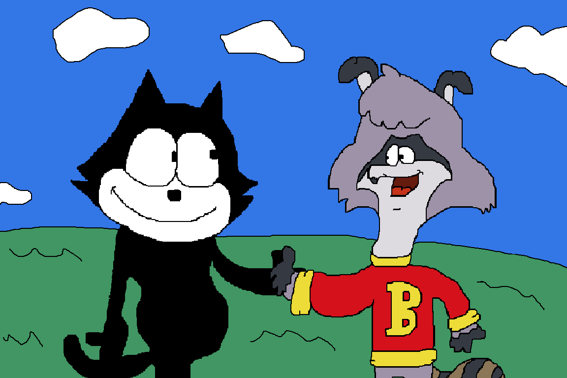 Bert Raccoon meets Felix the Cat (DeviantArt stuff) | Hub Ideas Wiki