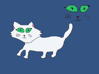 Royalty Vector Stock Cute Cartoon White Cat With The Cat Face