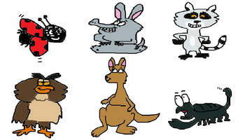 Cartoon Vector Stock 6 Sets Of Animal Critters Ladybug Aardvark