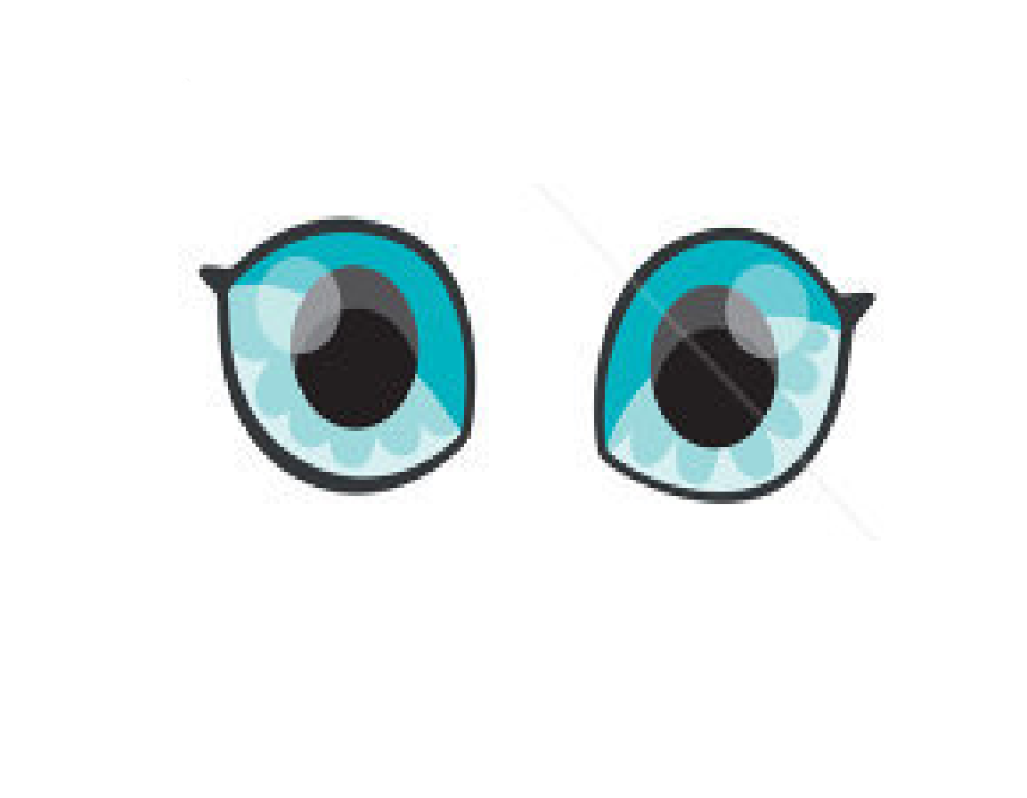 Download Royalty Vector Stock - Cartoon pair of blue-green domestic animal eyes, Cartoon cat eyes ...