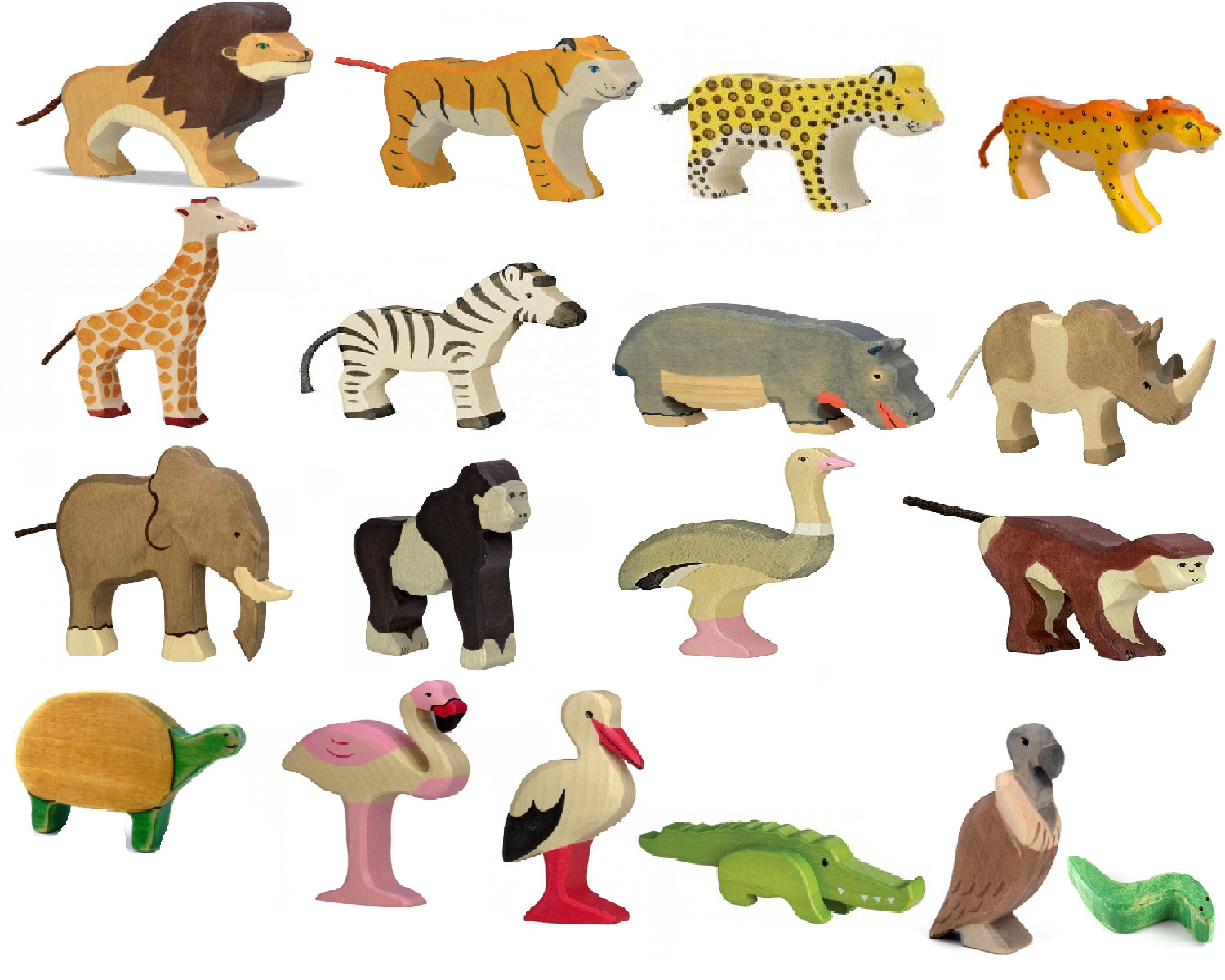 Wooden Jungle Animal Block Sets 18 Of Animals Blo Jungle Animal Wooden Block Sets