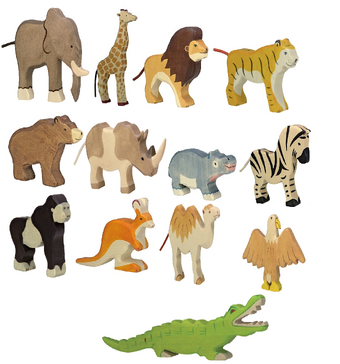 13 Wooden Wild Animal Sets, 13 sets of 