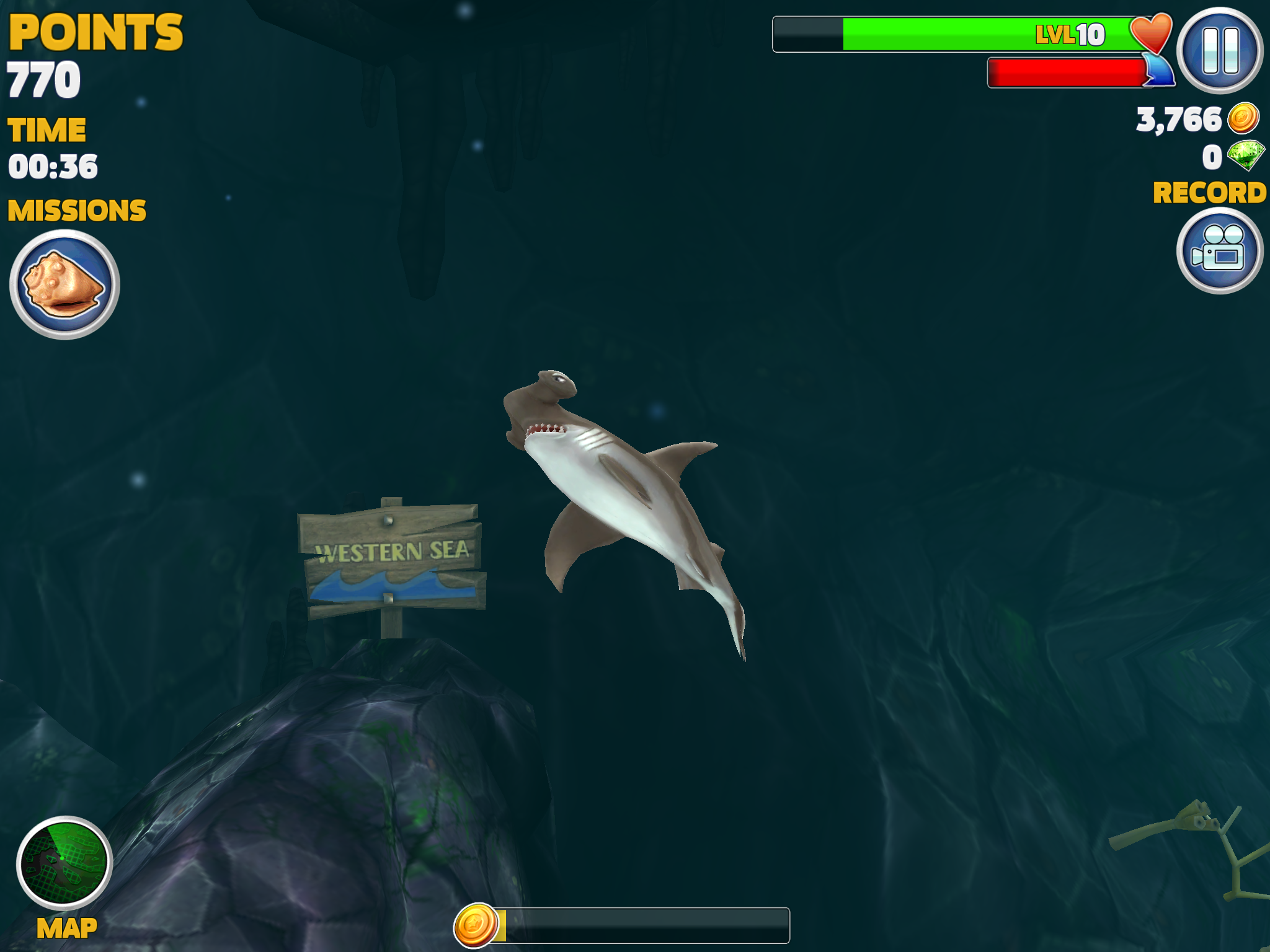 hungry shark evolution map kempy bass