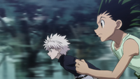 Gon and Killua running