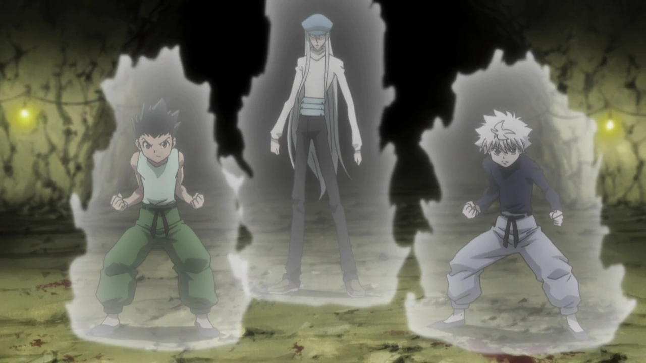 Image 82 Gon, Killua, and Kite versus Yunju's team.png Hunterpedia FANDOM powered by Wikia