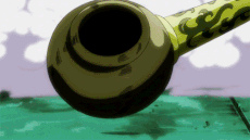 Morel using his pipe