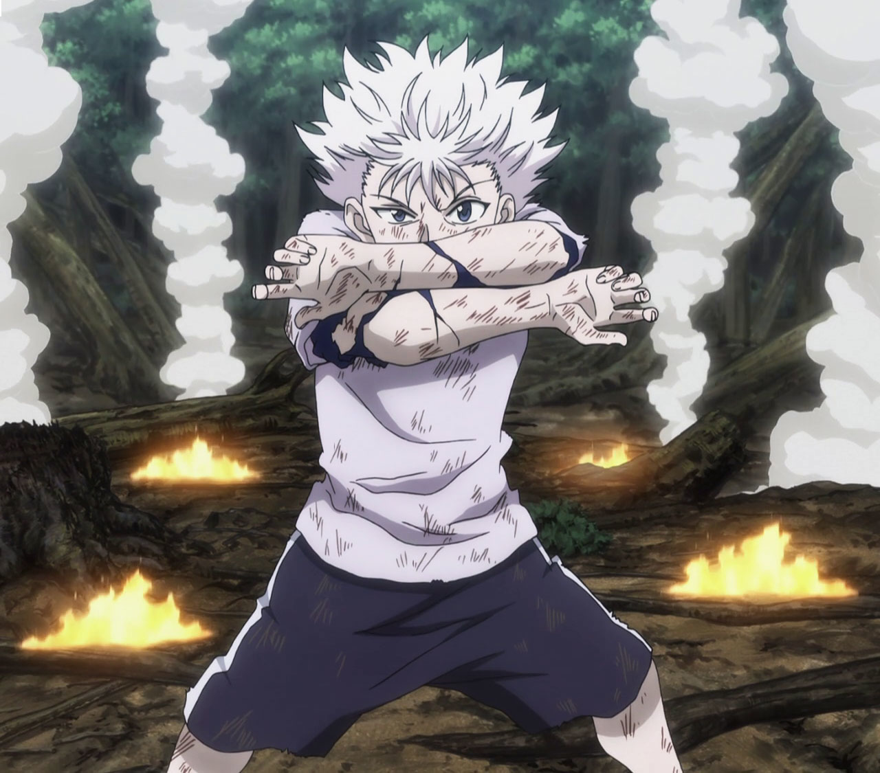 Killua resists fire, anime, cs, gon, hisoka, hunter x hunter, hxh, iphone,  kirua, HD phone wallpaper