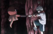 Killua atrapa a Ikalgo