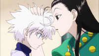 Illumi and killua in the hunter exam