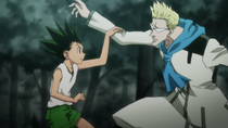 Gon repels Genthru's attack