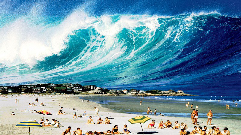 West coast mega tsunami map