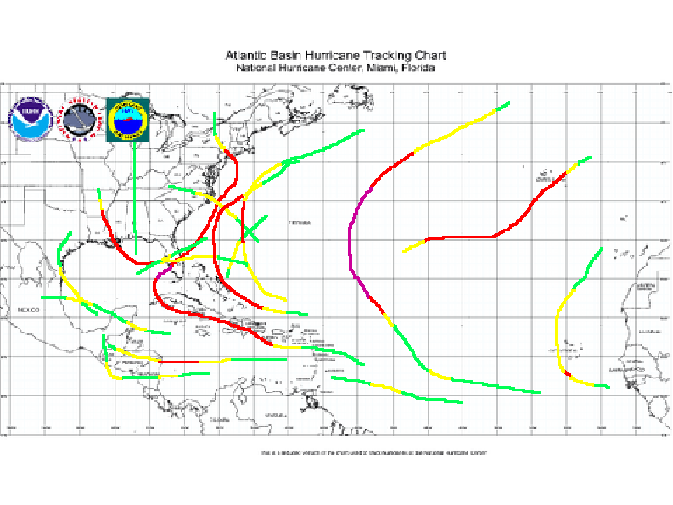 Gulf Coast Hurricane Tracking Chart