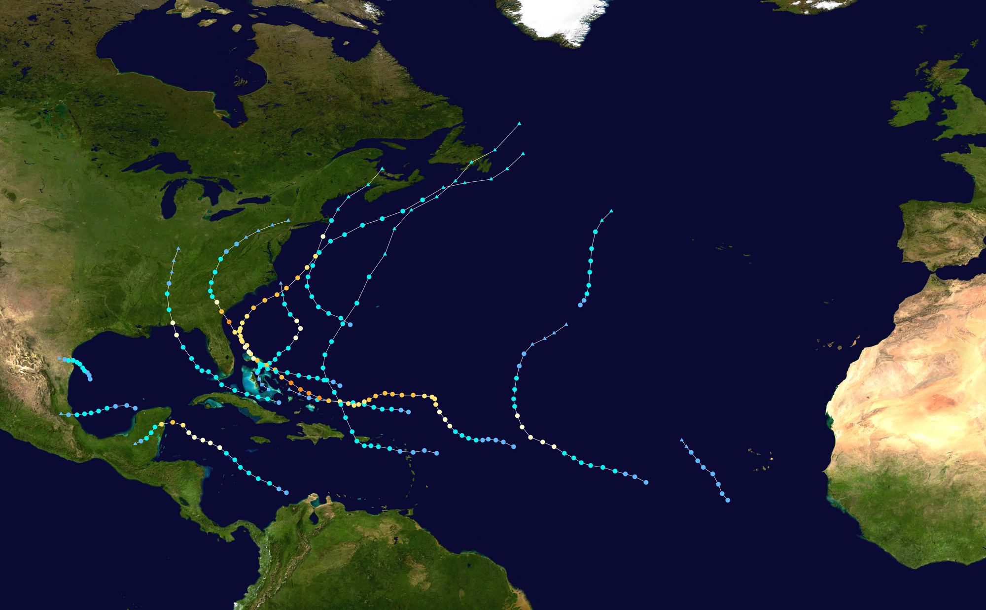 2023 Atlantic hurricane season (MG) map