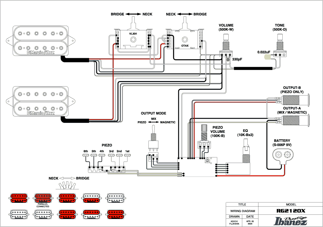 piezo pickup wiring