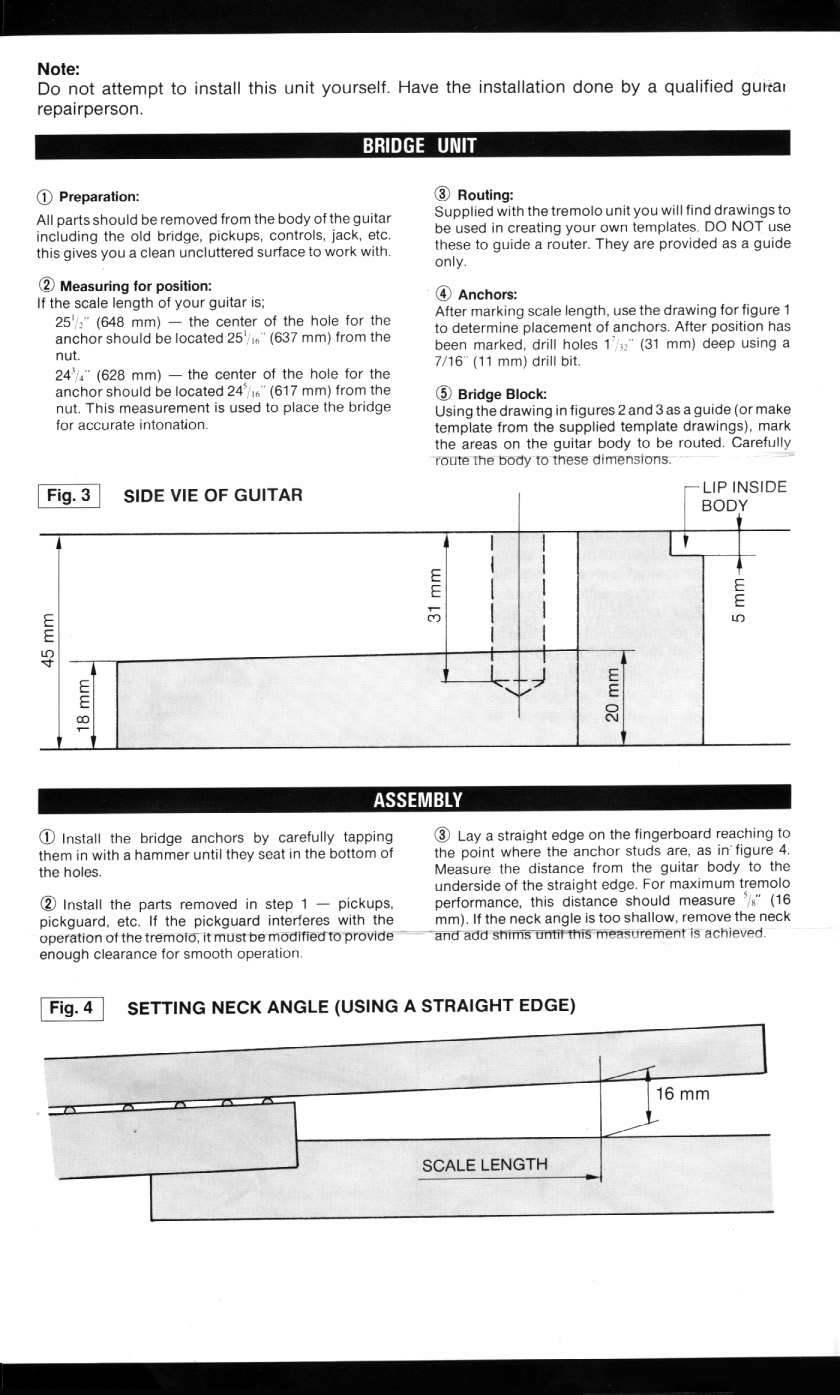 Ibanez cavity depth chart