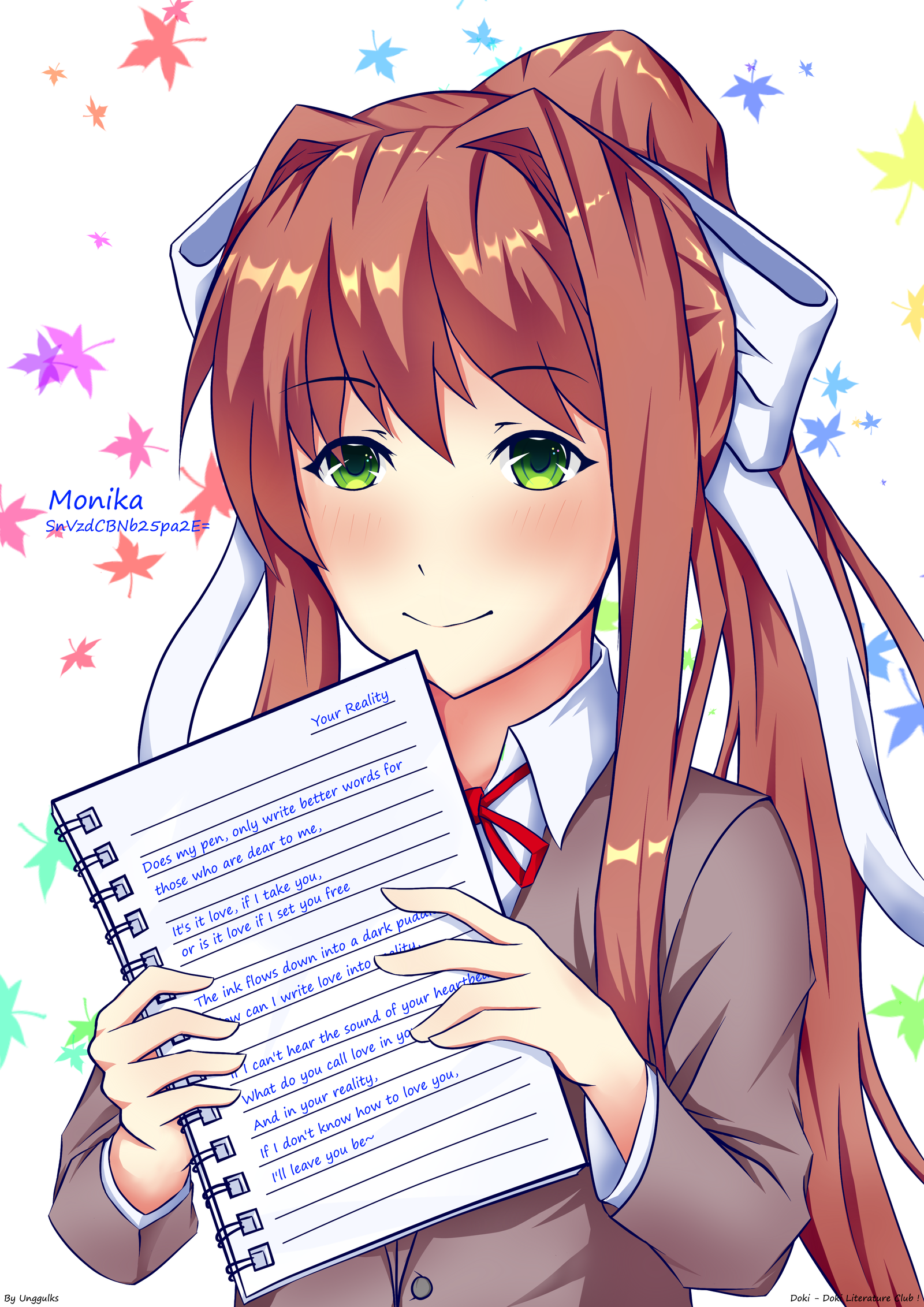 Image Just Monika By Moonscythe09 Dbqn07a Png Ice Crown Server Wikia Fandom