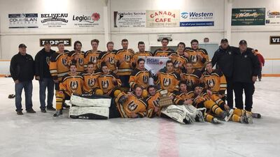 2018 QVJCHL champions Wolseley Mustangs