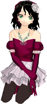 Prima in a flower necklace of green leaves and vines