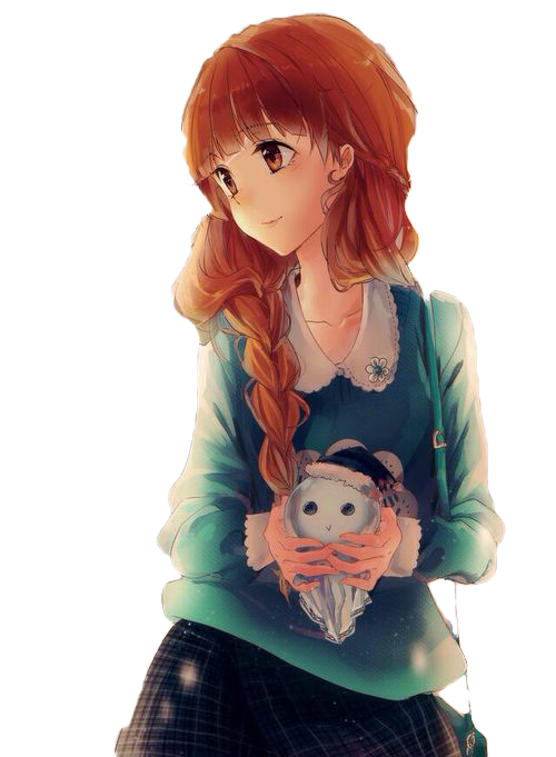 Image - Anime girl render orange by imaginaryanimeworld-d7sr1uh.png