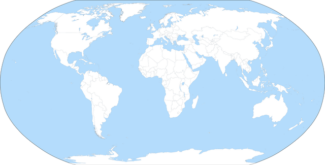 Filea Large Blank World Map With Oceans Marked In Blue Planisferio En