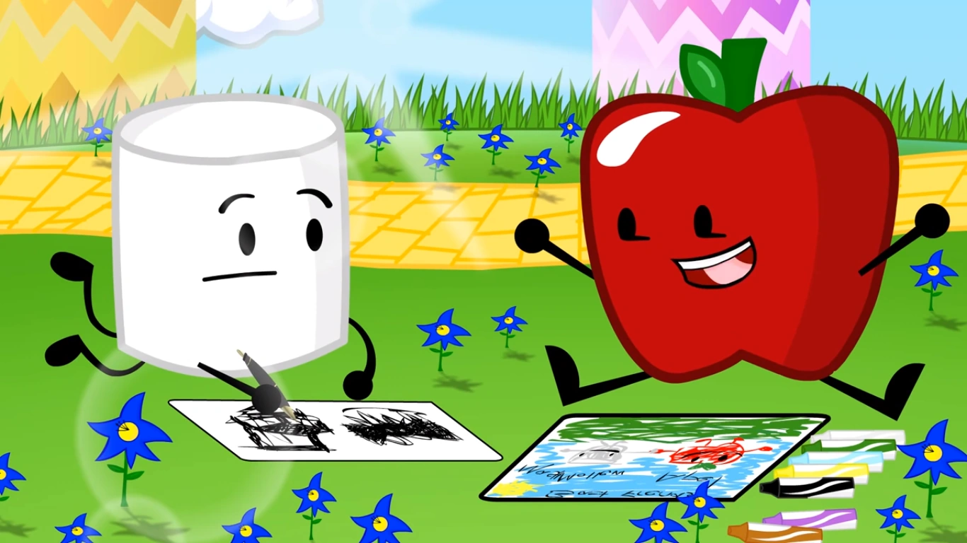 Image S2e5 look, marshmallow! i drew us!.png Inanimate Insanity