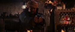 Mongolian about to shoot Jones
