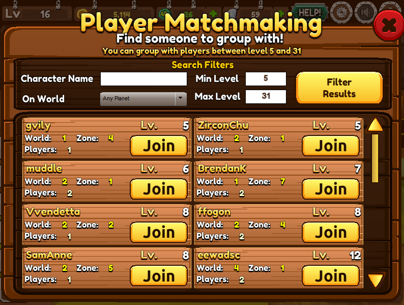 matchmaking players