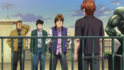 Aoki, Kimura, and Itagaki asking Volg for help