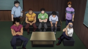 Kamogawa gym members discuss Ippo and Hammer Nao's match