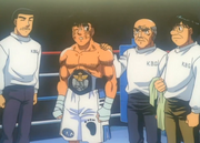 The seconds with the new JBC champion Ippo