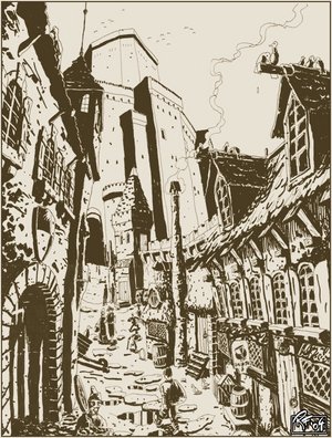 Fantasy city street