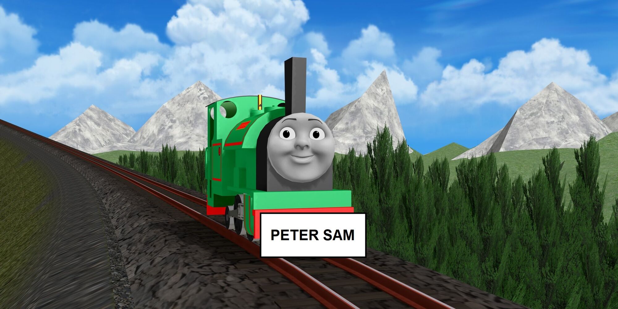 peter sam the green engine