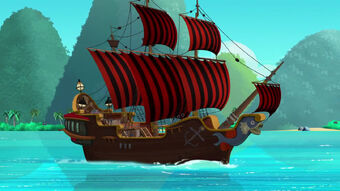 hook's jolly roger pirate ship