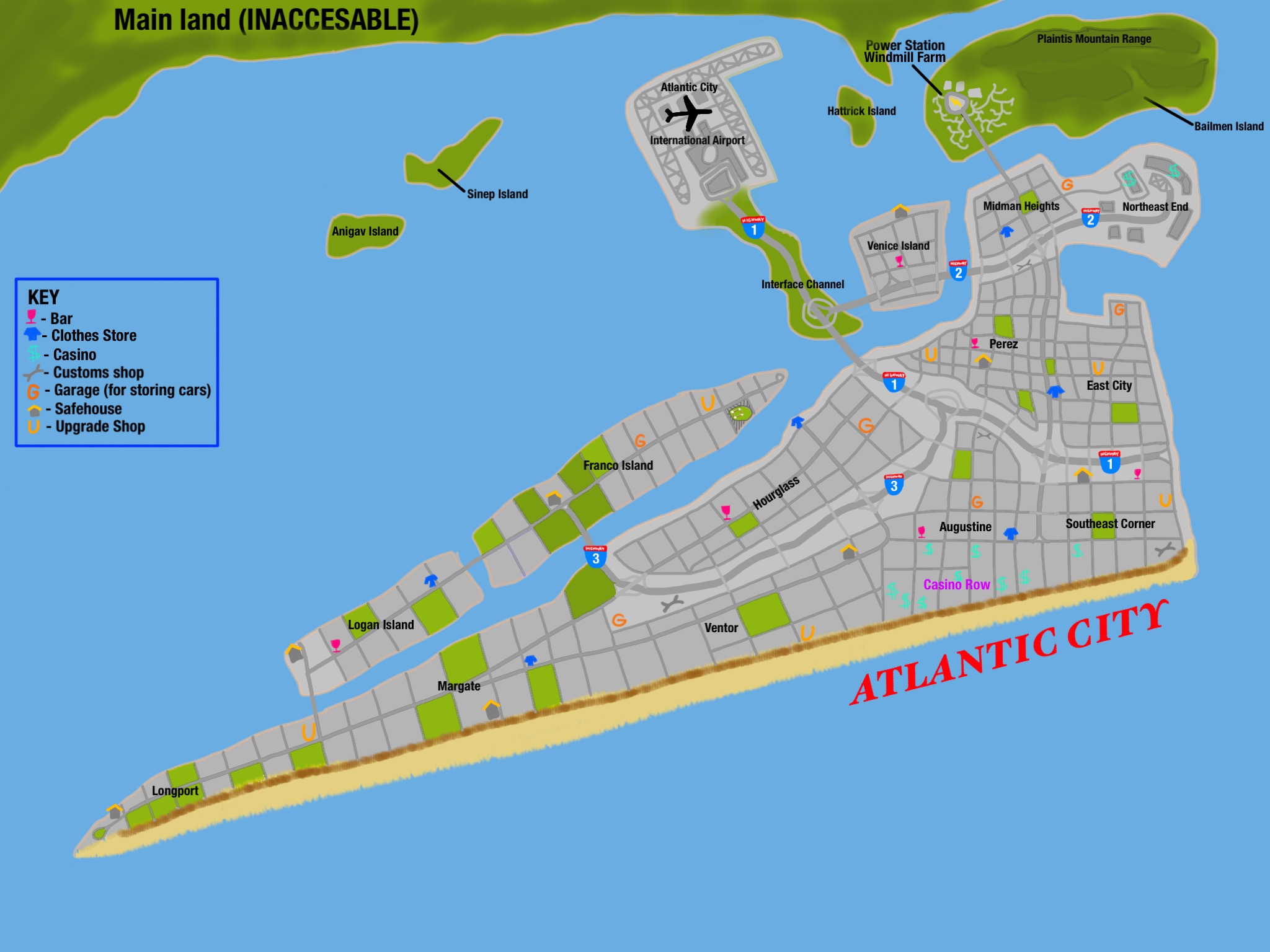 atlantic city casinos on the boardwalk map