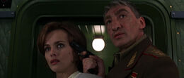 General Ourumov with hostage Natalya (GoldenEye)