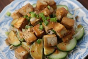Tofu cucumber salad