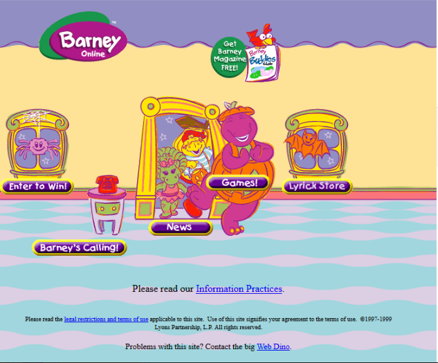 image the barney halloween website in 1999 png jariel wiki halloween web site