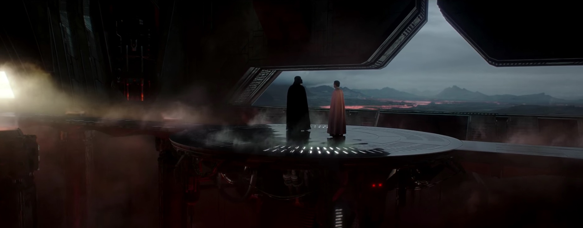 Darth Vader und Orson Krennic während der dunkle Lord den Direktor zur Rede stellt