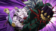 Kira punches through Koichi