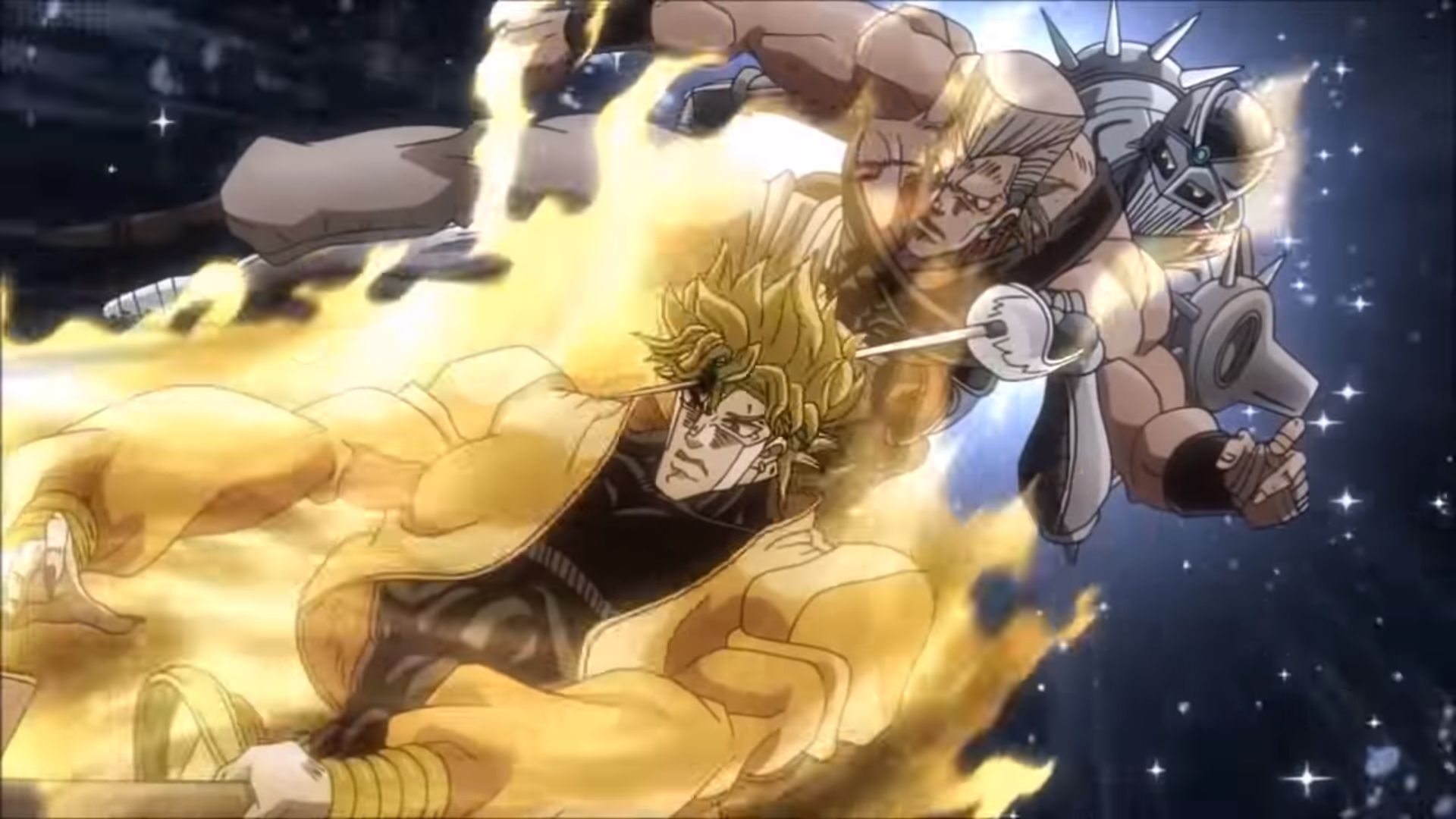 Dio Throws Knife At Joseph