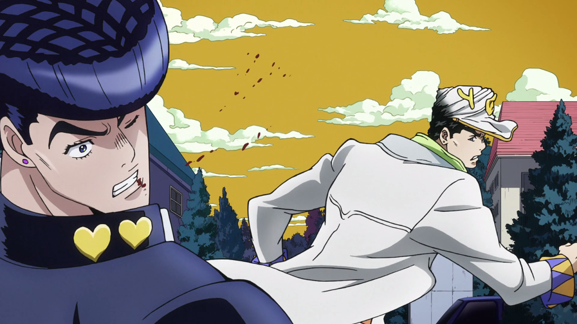 Image - Jotaro punches Josuke.png | JoJo's Bizarre Encyclopedia ...
