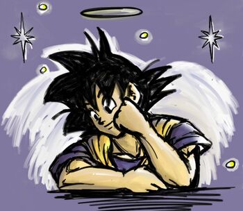 From heaven above angel goku by lauraneato