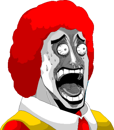 Ronald mcdonald shock face by donalddesu-d5r0lci