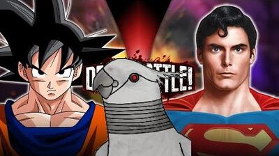 Goku VS Superman, but the dialog is replaced with responces from Copebot (Read description)