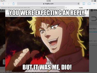DIO Icon Jojo's bizarre adventure, Jojo bizzare adventure, Jojo memes