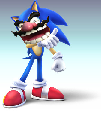 Sonic as wario by redfire64