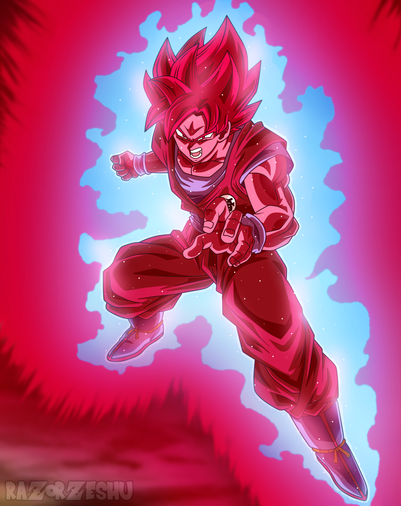 goku blue kaioken and vegeta blue evolution