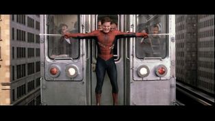 Spiderman stops train